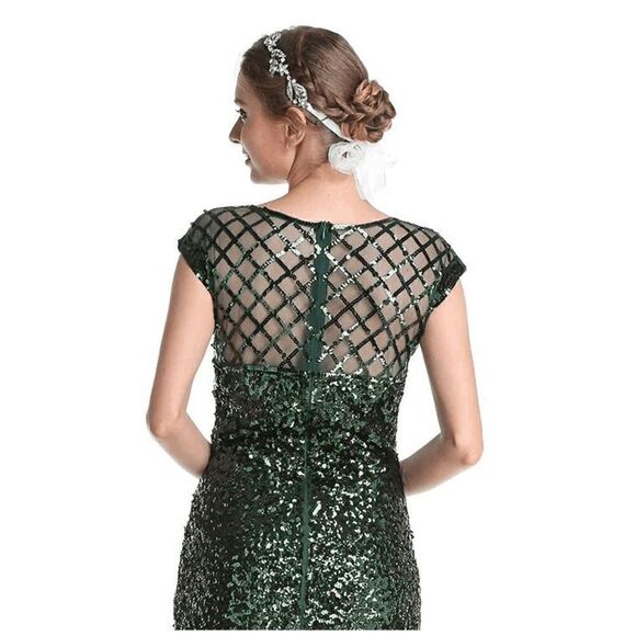 1920s Flapper Great Gatsby Vintage Retro Tassel Fringe Sequin Dress SIZE S NEW - Picture 5 of 12